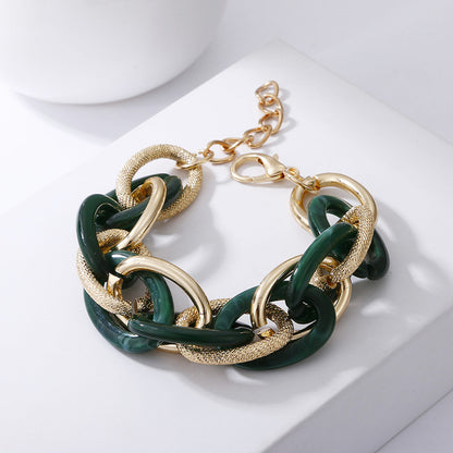 Acrylic Resin Bracelets Bangles Chunky Thick Twisted Bracelets on Hand Female