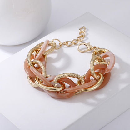 Acrylic Resin Bracelets Bangles Chunky Thick Twisted Bracelets on Hand Female