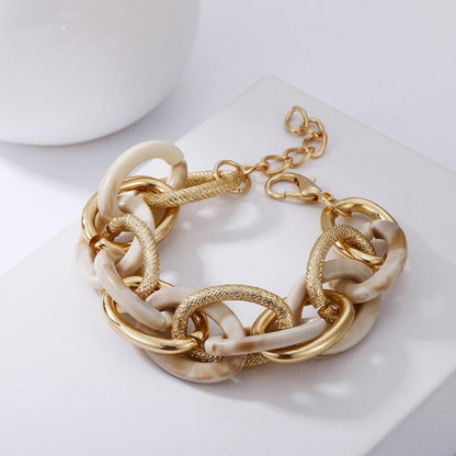 Acrylic Resin Bracelets Bangles Chunky Thick Twisted Bracelets on Hand Female