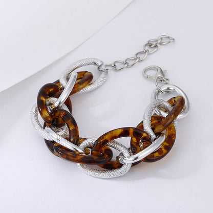 Acrylic Resin Bracelets Bangles Chunky Thick Twisted Bracelets on Hand Female