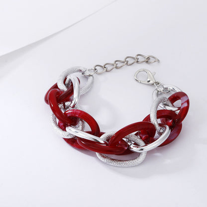 Acrylic Resin Bracelets Bangles Chunky Thick Twisted Bracelets on Hand Female