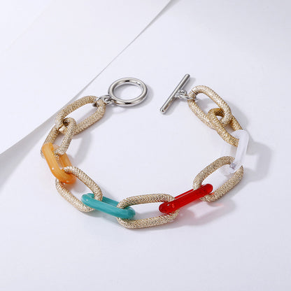 Acrylic Resin Bracelets Bangles Chunky Thick Twisted Bracelets on Hand Female