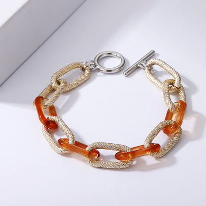 Acrylic Resin Bracelets Bangles Chunky Thick Twisted Bracelets on Hand Female