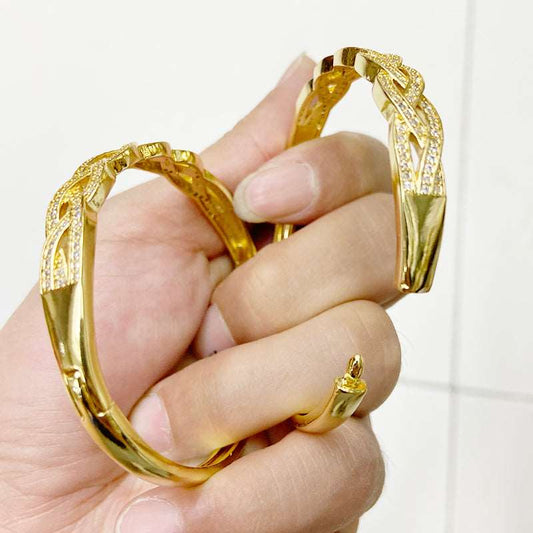 5 Pcs18K gold Plated  Jewelry bangle Pave Zircon for women