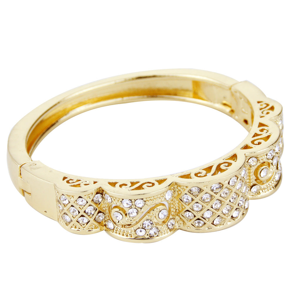Jewelry Gold Bangle Algeria Morocco Women Bracelet Crystal Wedding
