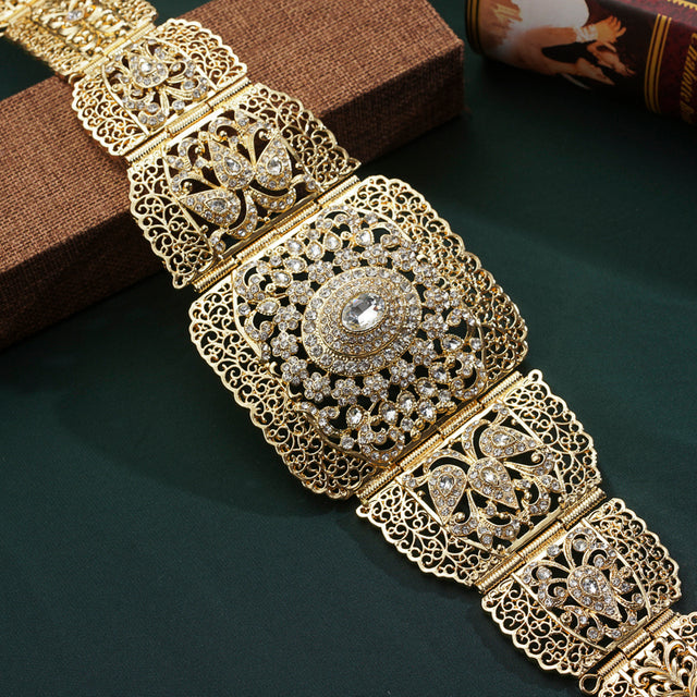 Moroccan Women Metal Jewelry Chain Gold Luxury Bride Waist Chain