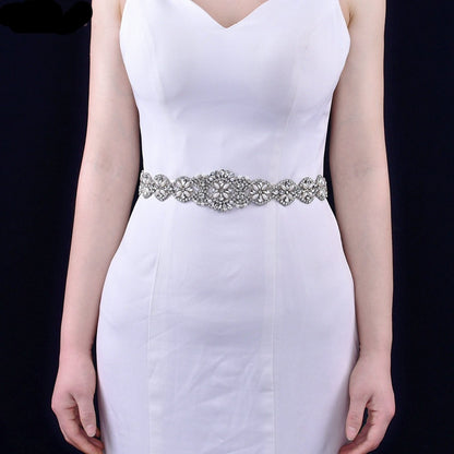 Luxury Bridal Belt Shiny Rhinestone Pearl  Sashes Wedding Accessories