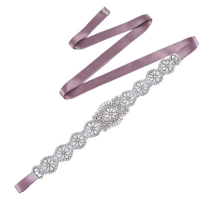 Luxury Bridal Belt Shiny Rhinestone Pearl  Sashes Wedding Accessories