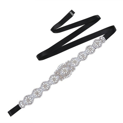 Luxury Bridal Belt Shiny Rhinestone Pearl  Sashes Wedding Accessories