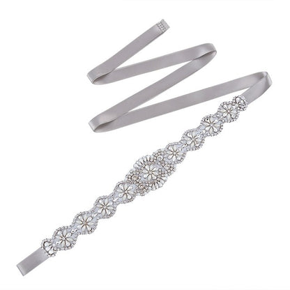 Luxury Bridal Belt Shiny Rhinestone Pearl  Sashes Wedding Accessories