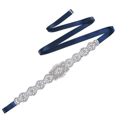 Luxury Bridal Belt Shiny Rhinestone Pearl  Sashes Wedding Accessories