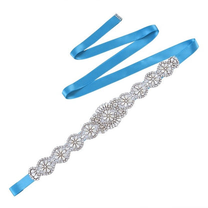 Luxury Bridal Belt Shiny Rhinestone Pearl  Sashes Wedding Accessories