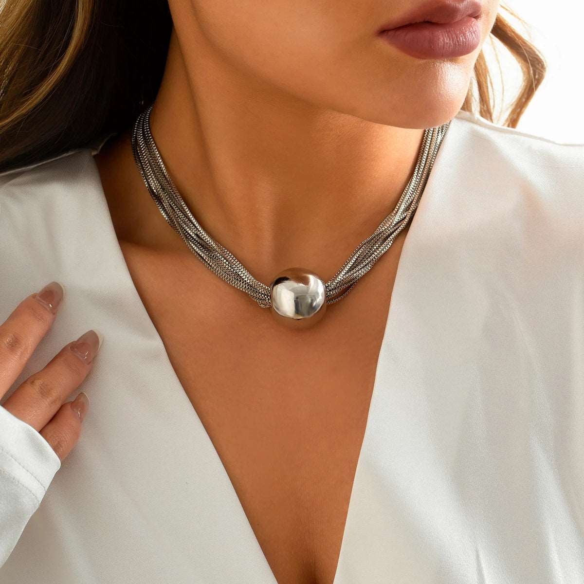Choker Necklaces for Women Multi Layered Thin Link Chain