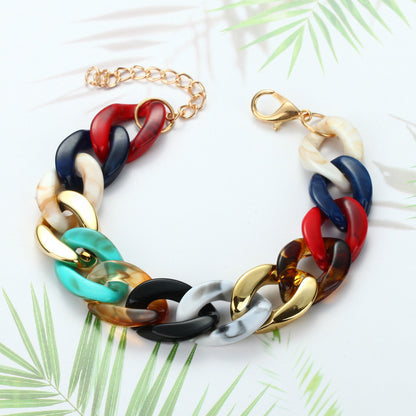 Charm Resin Bracelets Bangles Acrylic Toggle Lasso Women Wrist Jewelry