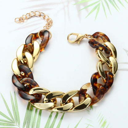 Charm Resin Bracelets Bangles Acrylic Toggle Lasso Women Wrist Jewelry