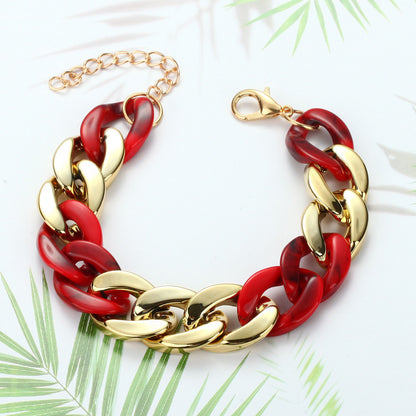 Charm Resin Bracelets Bangles Acrylic Toggle Lasso Women Wrist Jewelry